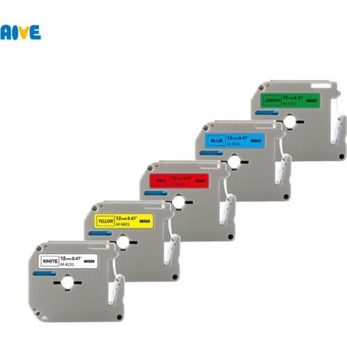 Aive M-K231 MK231 MK-231 Compatible brother P-touch PT-80 PT-70 Thermal Label Printer laminated strong adhesive Label Tape MK631