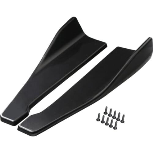 2pcs Black PP Universal Rear Bumper Lip Diffusers Splitter Canard Protectors