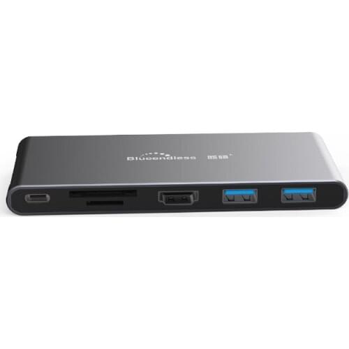 6 In 1 USB C Hub Type-C With M.2 NVME SSD Case PD 100W HDMI 4K USB3.0 For Macbook Pro Splitter 7 In 1 Docking Station