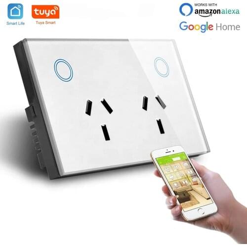 WIFI Smart Wall Socket AU Electrical Plug Outlet 15A Power Touch Switch Wireless Homekit Remote Work with Alexa Google Home