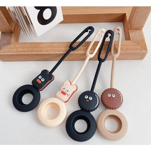 Protective Cover For Airtags Cute Cartoon Anime Silicone Sleeve For Apple Locator Tracker Anti-lost Case Keyring Accessories