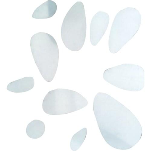 1 Set Of 12 Pieces Of Mirror Wall Stickers Bedroom Living Room Detachable Waterproof Self-Adhesive DIY Wall Stickers