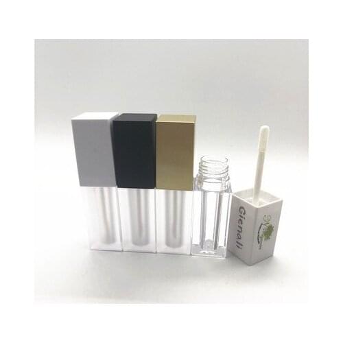 10-50pcs 5ml empty Square Lip Gloss Bottle lipgloss container clear square lip gloss tube lipgloss packaging gold/white/black