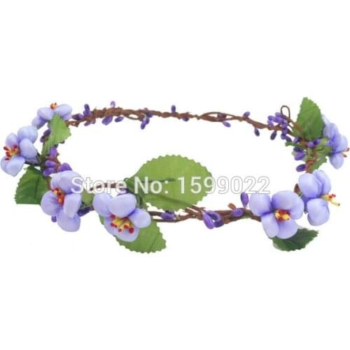 3pcs/lots Plum Floral Hair Crown Adult Flower Headband Women Head Pieces Fashion Show Quinceanera Headpiece Bridal Head Wreath