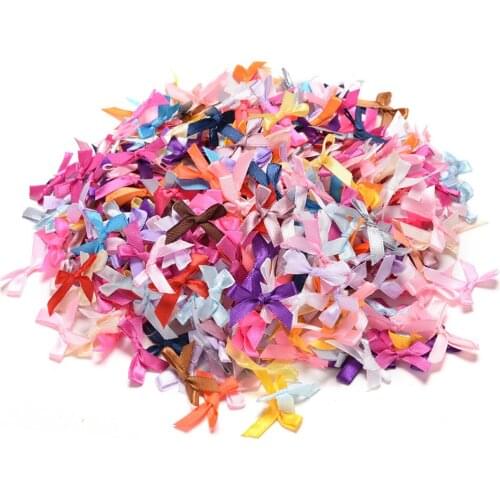 500pcs DIY Small Polyester Satin ribbon Bow tie Wedding Scrapbooking Embellishment Crafts Decoration 3.5cm*3cm/1.3"*1.1"