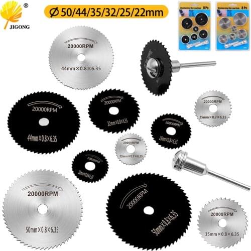 8pcs set Mini HSS Circular Saw Blade Rotary Tool for Dremel Metal Cutter Power Tool Set Wood Cutting Discs Drill Spindle Cutoff