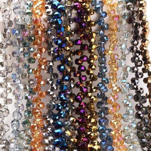 95pcs/lot Lampwork Glass Beads 6/8mm Crystal Faceted Flat Charms Jewelry Making Material DIY Crafts Pearl Beads for Decoration