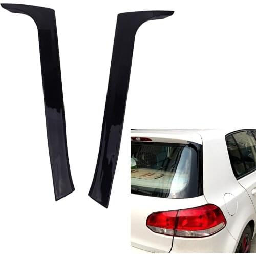 2Pcs Glossy Black Rear Window Side Spoiler Wing Trim Fit for VW Golf 6 MK6 GTI GTR GTD 2008 2009 2010 2011 2012 2013