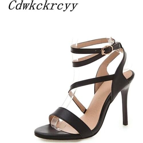 Summer New pattern Europe and America fashion High-heeled Women sandals black sexy High-heeled Women sandals size 34-46
