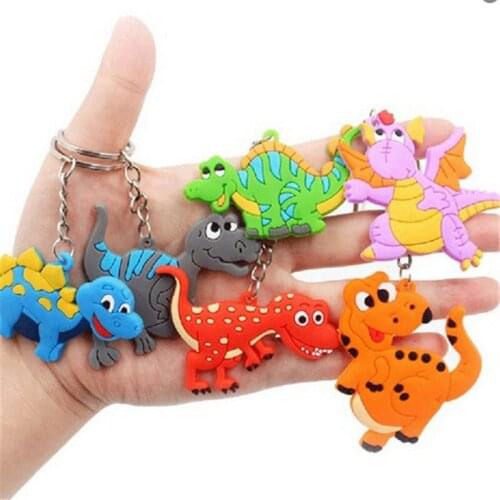 Kids Key Car Bag Cartoon Dinosaur Keychains Set Baby Dinosaur Keychain 12Pcs