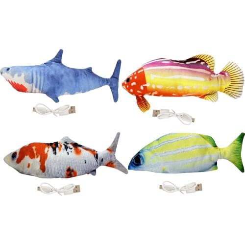 11" Moving Cat Kicker Fish Toy, Realistic Flopping Fish, Wiggle Fish Catnip