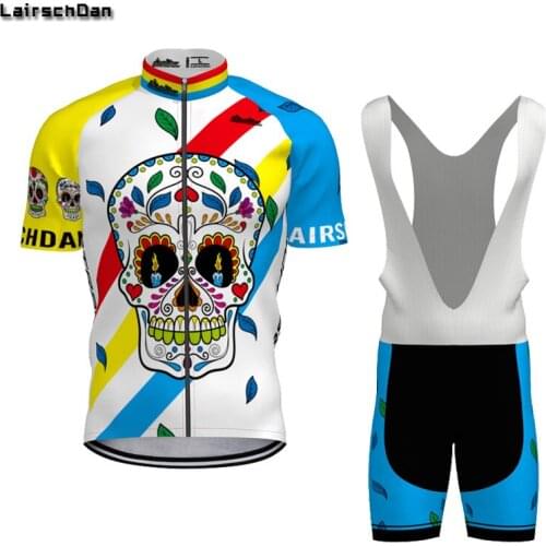 Unisex White Skull Cycling Jersey 2020 Funny Cycling Clothing Road Bike Jersey Set Bicycle Suits Maillot Mtb Equipacion Ciclismo