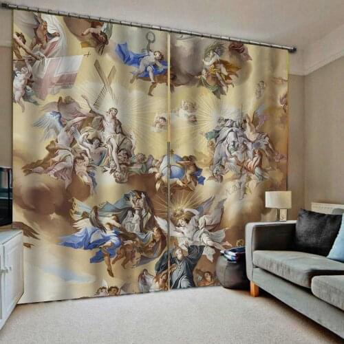 Europe angel curtains 3D Blackout Curtains For Living room Bedding room Drapes Cotinas para sala