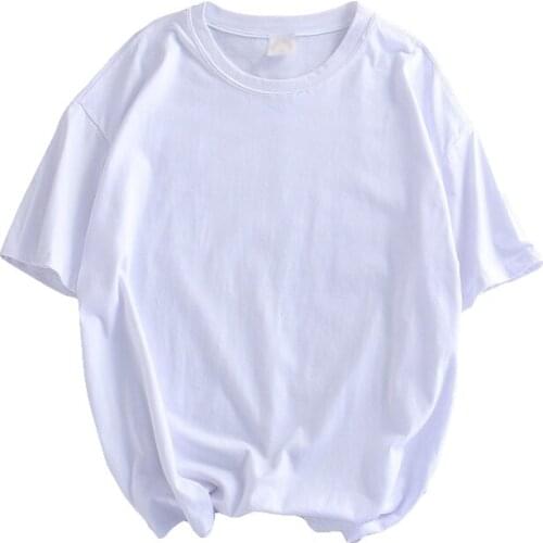 High Quality Oversize Solid White Cotton Tshirt Women Casual Loose Short Sleeve O Neck T-shirt Men Black Basic Tee Shirt 5XL