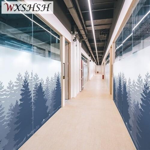Custom Size Electrostatic Window Sticker Abstract Tree Decorative Privacy Protection Glass Film For Bedroom Bathroom Living Room