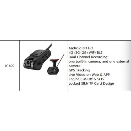 JIMI JC400 Combines GPS tracker and camera Car DVR Professional Twin Dual Lens Car Rearview Camera