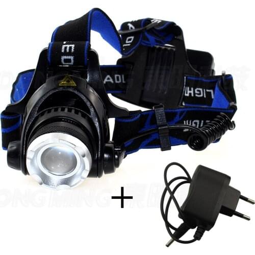 Multifunction rechargeable outdoor Camping Headlight CREE T6 led headlamp zoom 18650 Head lights 2000lm+ EU/US Plug Charger