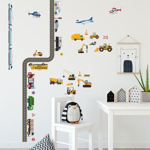 Cartoon car road wall sticker for kids rooms nursery childrens room decoration on the wall car decals Child gift