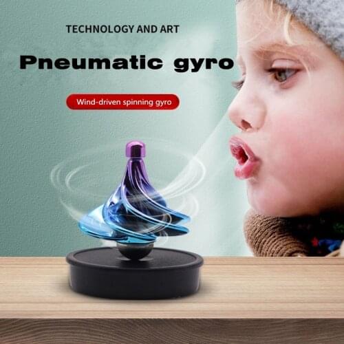 Desktop Wind gyro Colorful Pneumatic gyro Magic Fidget Spinner Spinning Top Desktop Adult Stress Reliever Toys Kids Xmas Gift