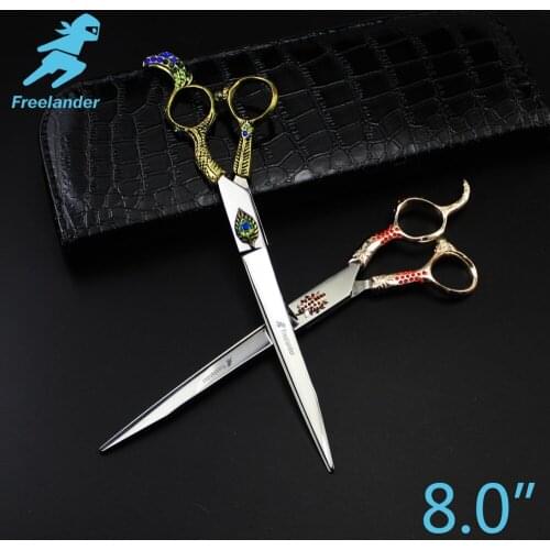 "8.0inch Professional Shears Dog Pet Grooming Scissors Polishing Tool Animal Haircut Suppliers Instruments High Quality Teeth"