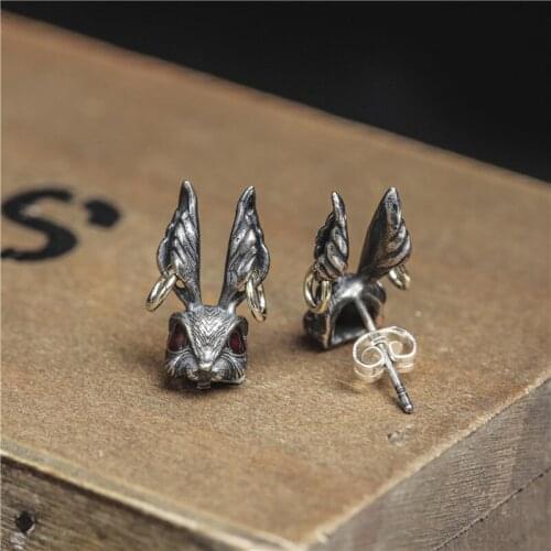 Retro Cute Rabbit Earrings Cocktail Party Mens and Womens Earrings Punk Style Motorcycle Hip Hop Party Jewelry Gifts