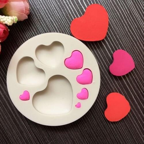 New Love Heart Shaped Silicone Cake Decorating Candy Chocolate Biscuit Tool 3D Food Grade Silicone Soap Mold Baking Tool