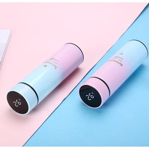 Stainless Steel Thermos Portable Double-layer Vacuum Insulation Water Bottle Sports Fashion Gradient Color Student Thermos Mug