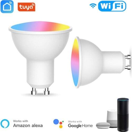 GU10 Spotlight WiFi Smart Light Bulb 4w RGB+CW 2700-6500K Smart Bulb App Remote Control RGB Light Lamp For Alexa Google Home