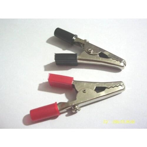 Solid Alligator Clip Clamp Red + Black Connector 55mm with Screw New