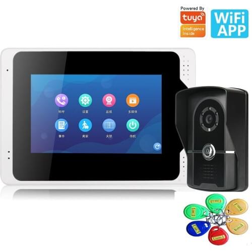 Multi-language Tuya Smart WiFi Intercom Video Doorbell 7 Inch Wireless IP Video Door Phone 1080P Doorbell Camera