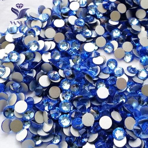 YANRUO 2058NoHF SS20 4.6-4.8mm Light Sapphire Glass Atones And Crystals Rhinestones For Clothes