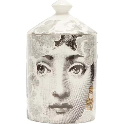 Lady Face Dark Cloud Face Candle Holder Candelabra Home Decoration Exquisite Ceramic Jar Cup Arranging Flower Pots Decor