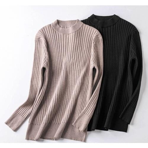2021 Oversize Knit Sweater Women Autumn Winter Long Sleeve O-Collar Bottoming Pullover Plus Size XXL-7XL Bust 105-155cm KW1035