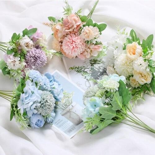 1 Bunch of 7-branched Silk Rose Head Flower Fake Flower Bouquet Wedding Home Decoration Wreath DIY Box Accessories