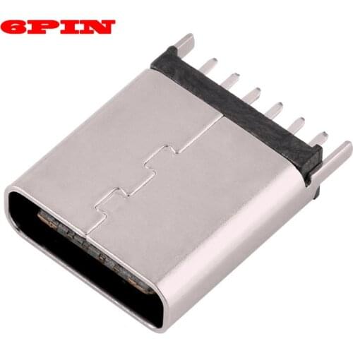 10-20pcs USB 3.1 6 PIN Vertical 10.0 Type C Connector jack Charging Dock port Plug Socket Female jack For Xiaomi Huawei Samsung