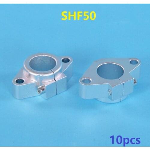 10pcs/lot SHF50 aluminum linear bearing shaft support for 50mm rod rail shaft support diy XYZ table CNC router parts