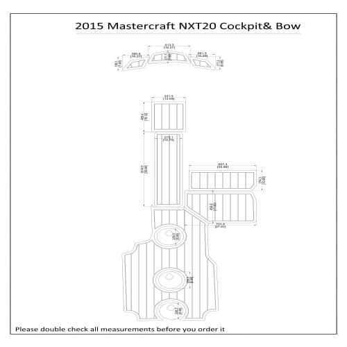 2015 Mastercraft NXT20 Cockpit Pad Boat EVA Teak Decking 1/4" 6mm