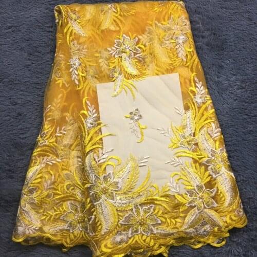 2021 High-end Fashion French Lace Fabric High Quality African Tulle Embroidered Flower Transparent Net Lace Fabric For Wedding