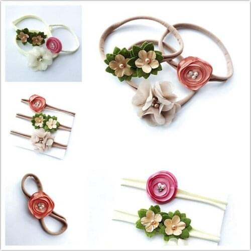 3Pcs Kids Baby Girls Head Band Hair Bows Flower Girls Headband Stretch Hairband