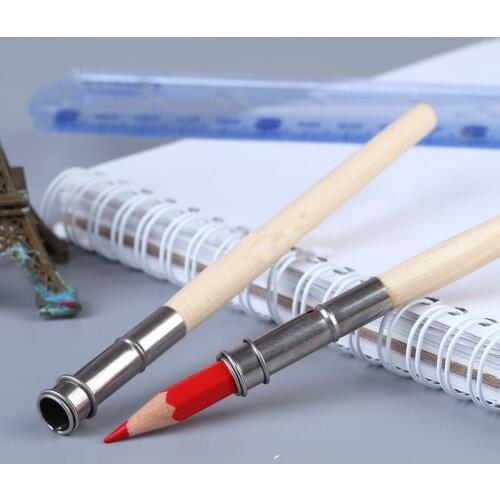 3PCS Adjustable Wood Pencil Lengthener Single Pole Head Pencil Extender Holder Art Sketch Writing Tools Lengthening Bar Pencil