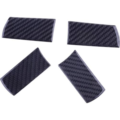 4Pcs Car Carbon Fiber Black Front Steering Wheel Button Cover Trim Sticker Accessories Fit for Dodge Challenger 2008 2009 2010