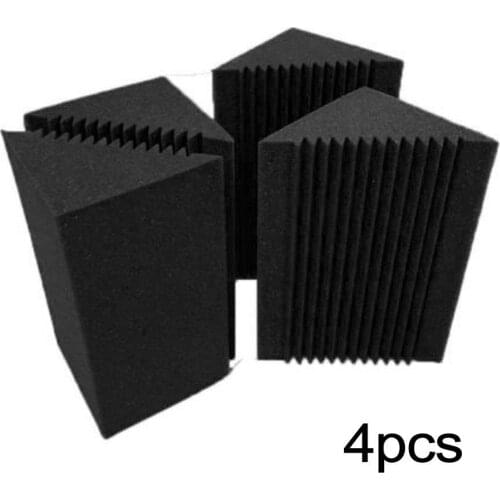 4 PCS Studio Soundproofing Wall Corner Tiles Tape Bass Trap 12 x 12 x 24 cm Acoustic Foam