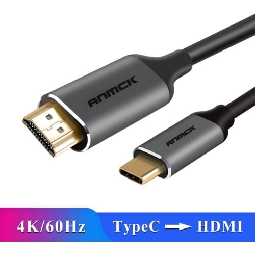 Anmck USB Type C to HDMI Cable 4K 60hz Cord HDMI to Type C Adapter for MacBook Huawei Mate 30 Samsung S9 Mobile to TV Converter