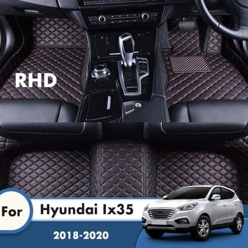 RHD Custom Car Floor Mats For Hyundai Ix35 2020 2019 2018 Car Styling Car Accessories Interior Decoration Leather Carpet Cover