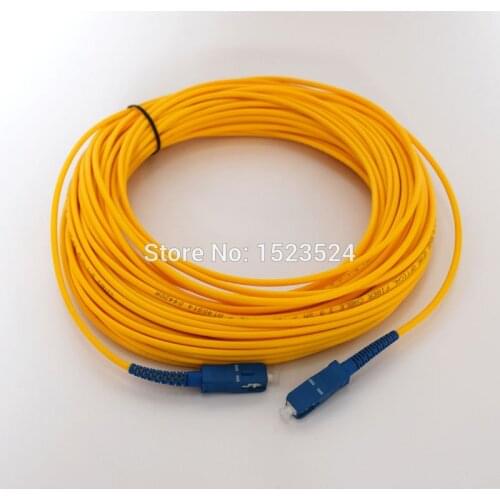Free Shipping SM Simplex 3mm 15M 9/125um Fiber Optic Jumper Cable SC/UPC-SC/UPC Fiber Optic Patch Cord