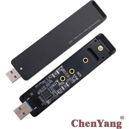 Chenyang NVME M-key M.2 NGFF SSD External PCBA Conveter to USB 3.0 Adapter with Flash Disk Case