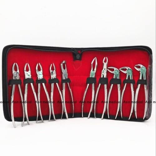 Dentagra dental forceps Kit adult tooth forceps 10 Piece dental pliers