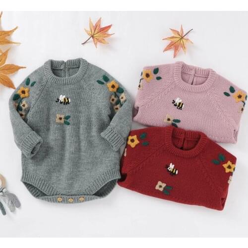 Infant Baby Girls Rompers Toddler Kid Clothing Long Sleeve Romper Embroidered Jumpsuit Outfits Baby Girls Clothes