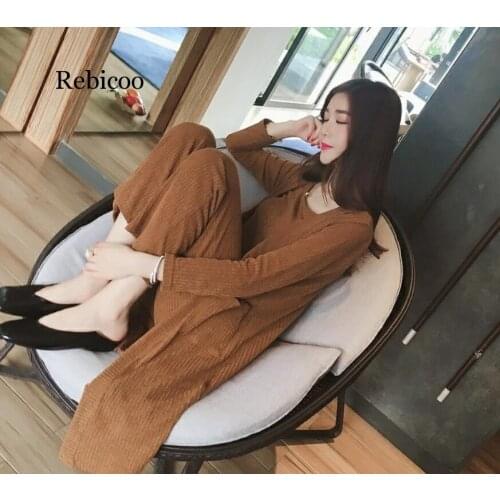 Three-piece Suit Knitted Tank Top Camisole Vest Crop Tops +Elastic Waist Pants Trousers+Knitted Long Cardigans Female Sets