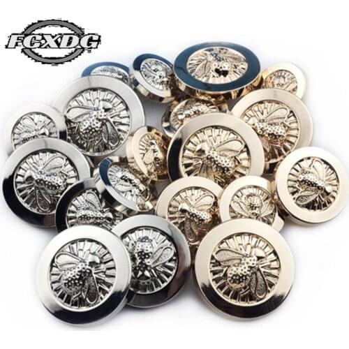 Fashion Metal Bee Buttons DIY Sewing Material Sewing Accessories Snaps for Clothes Golden Buttons for Clothing Jacket Coat Snaps